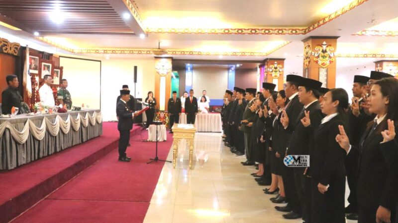 Bupati Heriyus Lantik Pj Sekda Murung Raya Bersama 59 Pejabat Lainnya