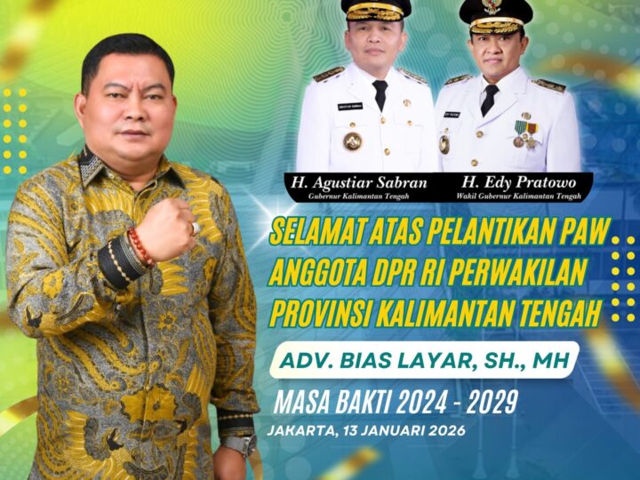 Ucapan Selamat Wagub Kalteng untuk Bias Layar yang Dilantik sebagai Anggota DPR RI