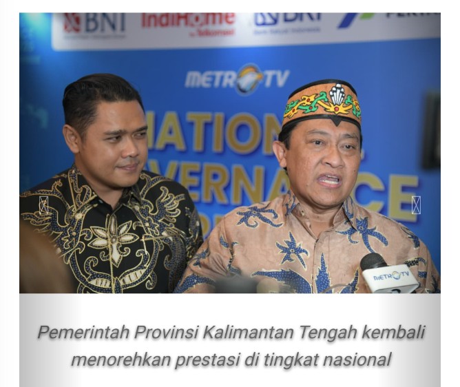 Kalteng Raih Penghargaan Nasional dalam National Governance Awards 2026