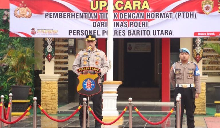 SATU PERSONEL POLRI POLRES BARTO UTARA DIBERHENTIKAN DENGAN TIDAK HORMAT (PTDH)